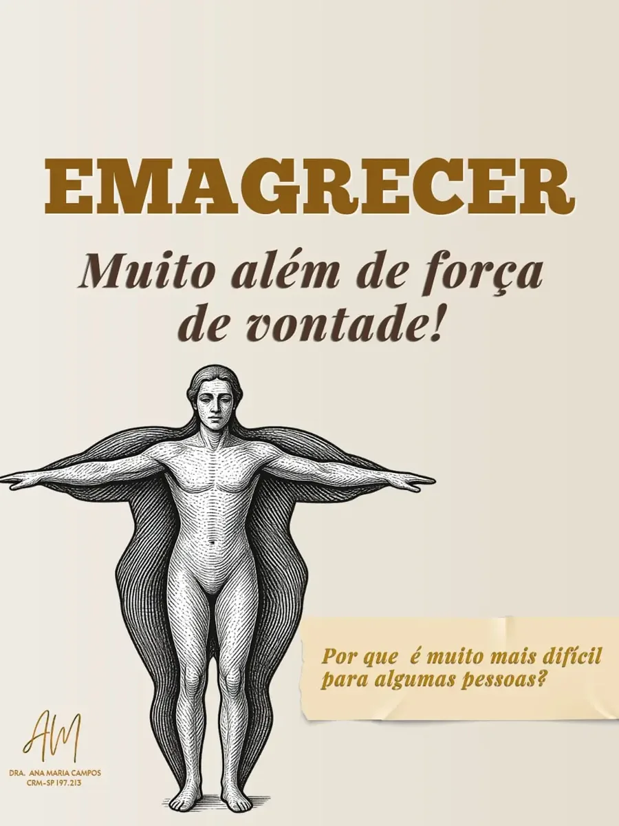 Publicação compartilhada sobre emagrecimento além da força de vontade
